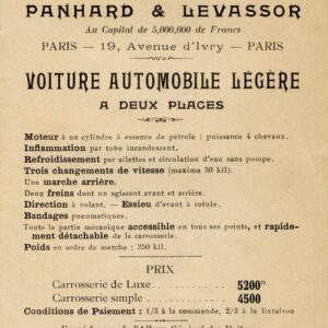 Voiture automobile légère à deux places