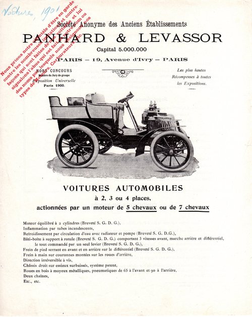 Voitures automobiles à 2, 3 ou 4 places - 5 et 7 ch