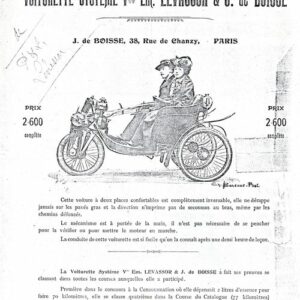 Voiturette légère système veuve Emile Levassor