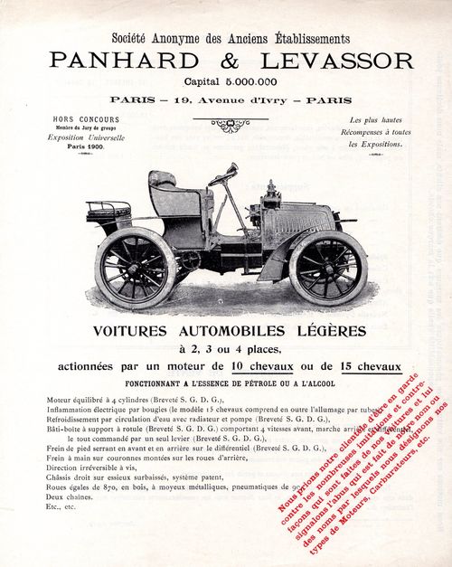 Voitures automobiles à 2, 3 ou 4 places - 10 et 15 ch