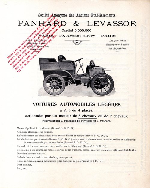 Voitures automobiles à 2, 3 ou 4 places - 5 et 7 ch