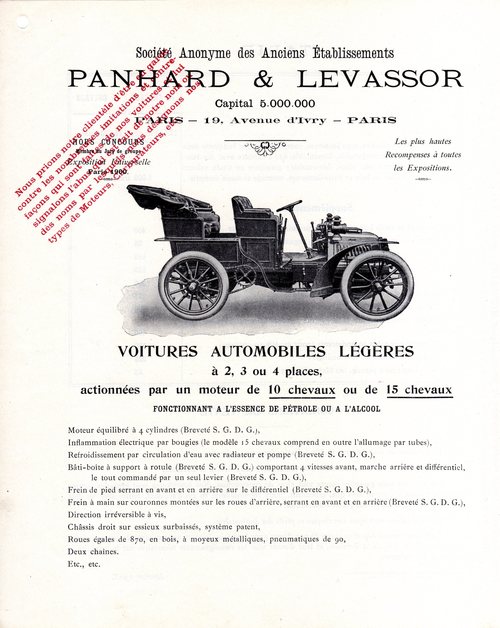 Voitures automobiles à 2, 3 ou 4 places - 10 et 15 ch