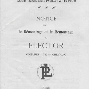 Notice sur le démobtage et remontage du FLECTOR