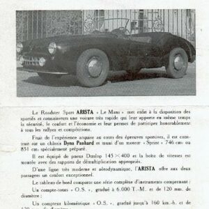 C'est la voiture ... Arista roadster sport le mans