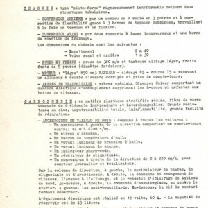 Description technique du cabrioletD.B typeLe Mans