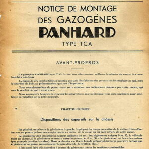 Notice de montage des gazogènes Panhard type TCA