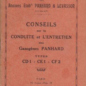 Conseils sur la conduite et l'entretien des gazogènes Panhard types CD 1 - CE1 - CF2