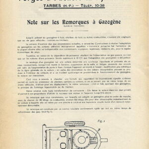 Note sur les remorques à gazogène