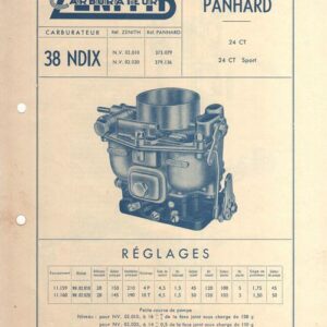 Carburateurs Zénith 38 NDIX - Panhard 24 CT 24 CT Sport