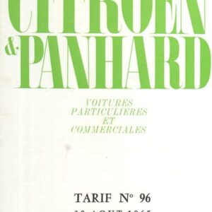 Citroën & Panhard - Tarif N° 96