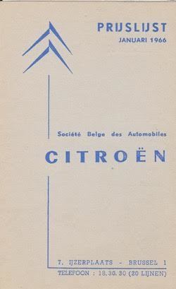 Prijslijst januari 1966