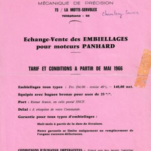 Clerc & Cardone - Embiellages pour moteurs Panhard
