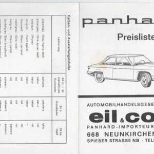 Panhard preisliste 1966