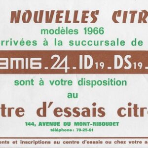 les nouvelles citroën modèle 1966