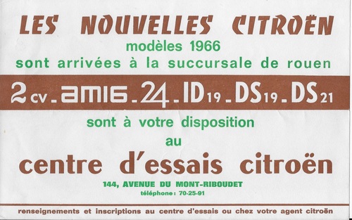 les nouvelles citroën modèle 1966