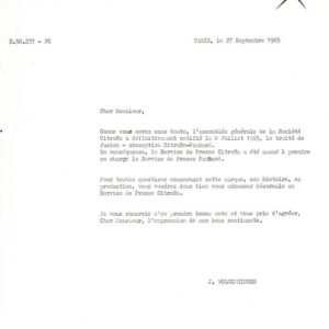 Traité de fusion - absorption Citroën - Panhard