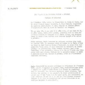 Les 75 ans de la première voiture à pétrole Panhard et Levassor