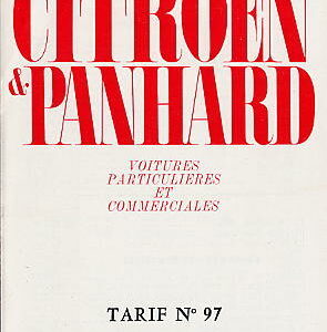 Citroën & Panhard - Tarif N° 97