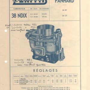 Carburateur Zenith 38 Ndix  - 24 BT - 24 CT
