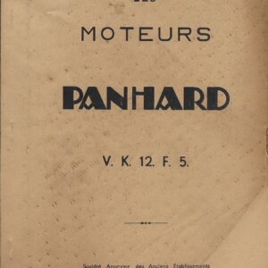 notice d'entretien des  moteurs PANHARD V.K. 12. F. 5.