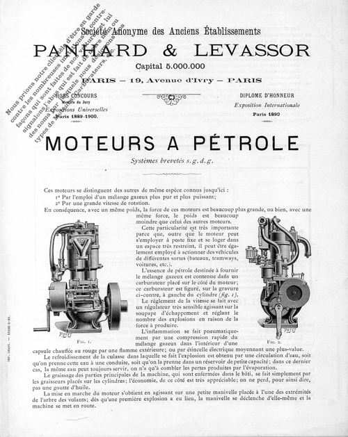 Moteurs à pétrole brevetés S.G.D.G.