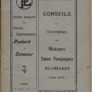 Conseils sur l'entretien des moteurs sans soupapes 20 CV ( type K4F )