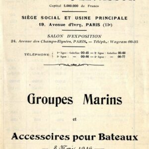 Groupe marins et accessoires pour bateaux