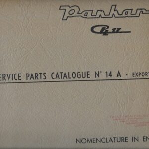 Panhard PL 17 spare parts catalogue N° 14 A