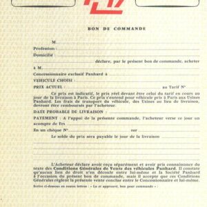 Bon de commande PL 17