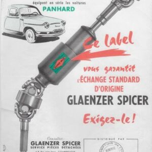 Les joints de cardan Glaenzer Spicer équipent en serie les voitures Panhard