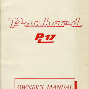 Panhard PL 17 Owner's manual