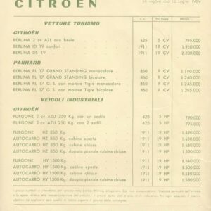 Citroën - Listino N. 6