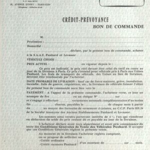 Crédit prévoyance - Bon de commande