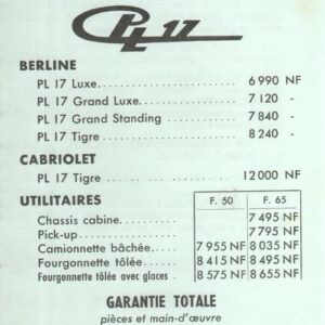 Tarif N° 27