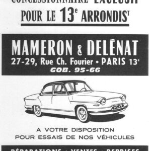 Panhard concessionnaire exclusif pour le 13 è ... Mameron & Delénat