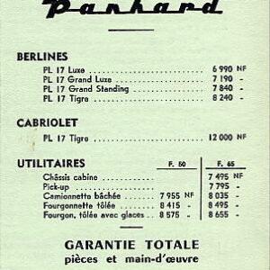 Tarif N° 29