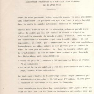 Allocution prononcée par Mr Jean Panhard le 24/06/1963