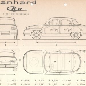 Panhard PL17, cotes d'encombrement ...