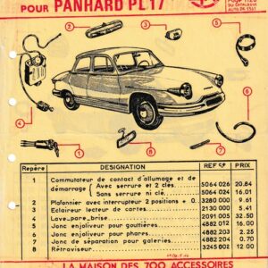 Equipements de remplacement de première monte pour Panhard PL 17