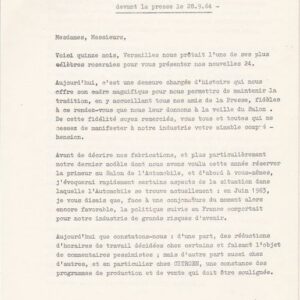 Allocution prononcée par Mr Jean Panhard le 28/09/1964