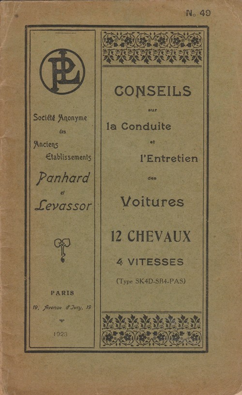 Conseils sur la conduite et l'entretien des voitures 12 CV cardan 4 vitesses ( types SK4D-SB4-PAS )