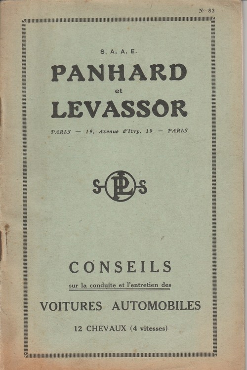Conseils sur la conduite et l'entretien des voitures automobiles 12 CV 4 vitesses