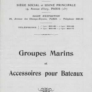 Groupes marins et accessoires pour bateaux