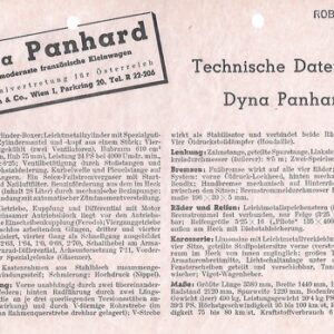 Technische Daten des Dyna Panhard