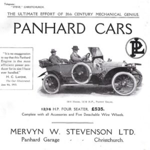 PANHARD CARS Mervyn W. Stevenson LTD