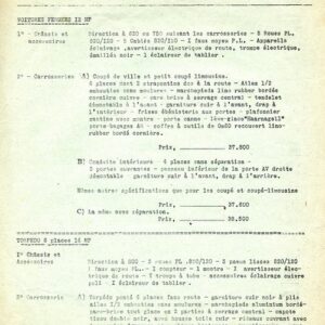 Description et tarif des voitures carrossées