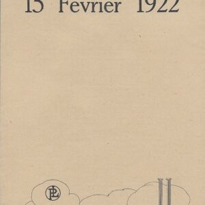 Tarif 15 Février 1922