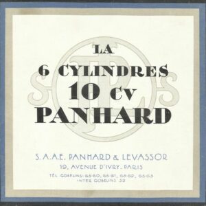 La 6 cylindres 10 cv Panhard