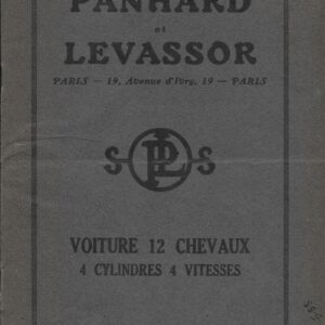 voiiture 12 CV 4 cylindres 4 vit. notice de graissage