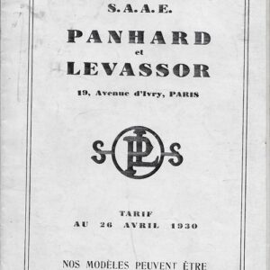 tarif 26 avril 1930